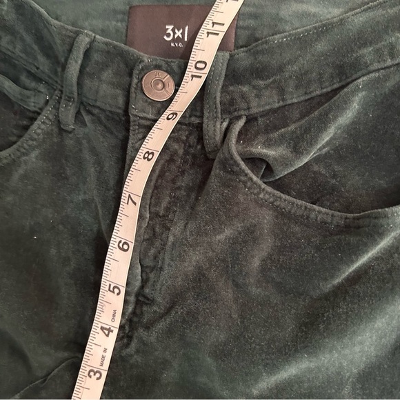 3 X 1 Green Velvet High Rise Straight leg Jeans Sz 25 - Picture 9 of 12